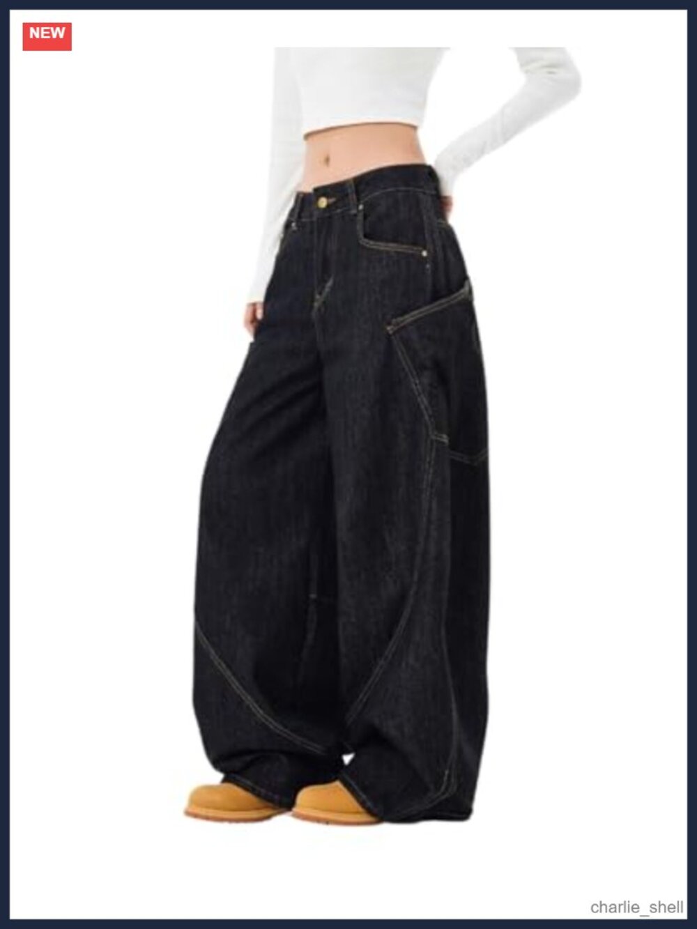 Baggy Jeans Women High Waisted Barrel Pants Y2K Oversized Wide Leg
